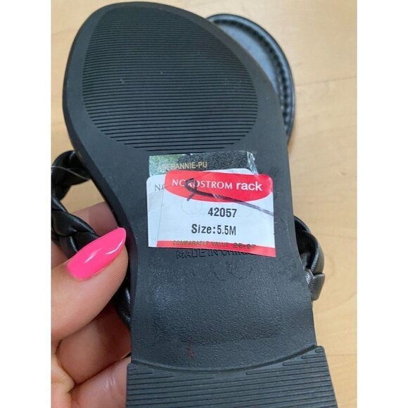 COPY - Abound BNWT "Frannie" braided black sandals thong NEW - Picture 5 of 5